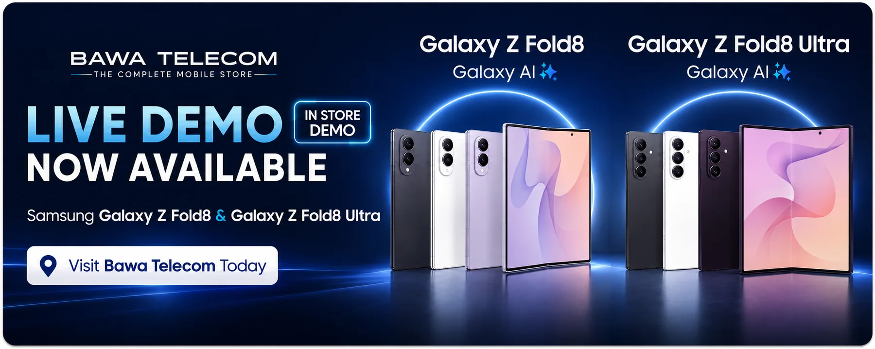 Galaxy Z Fold8 and Galaxy Z Fold8 Ultra live demo at Bawa Telecom