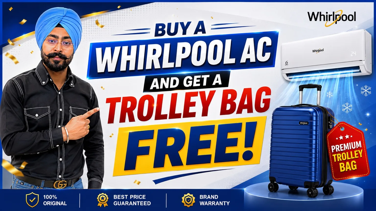 Buy a Whirlpool Ac and Get a Trolley Bag Free!